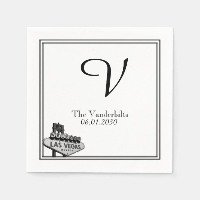 Las Vegas Destination Wedding Napkin Pappersservett (Framsidan)