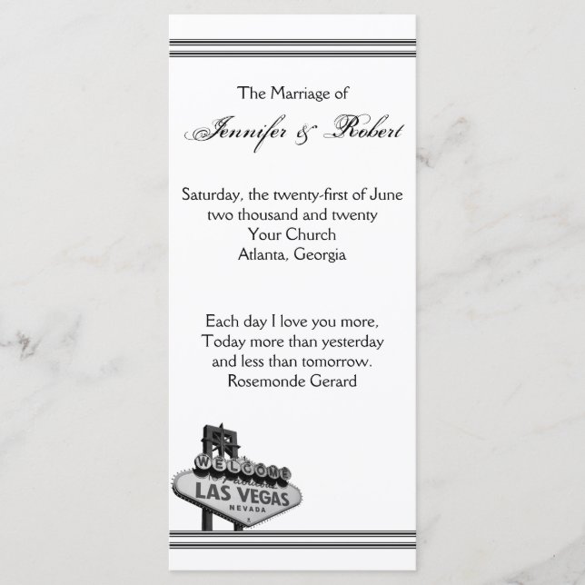 Las Vegas Destination Wedding Program (Framsida)