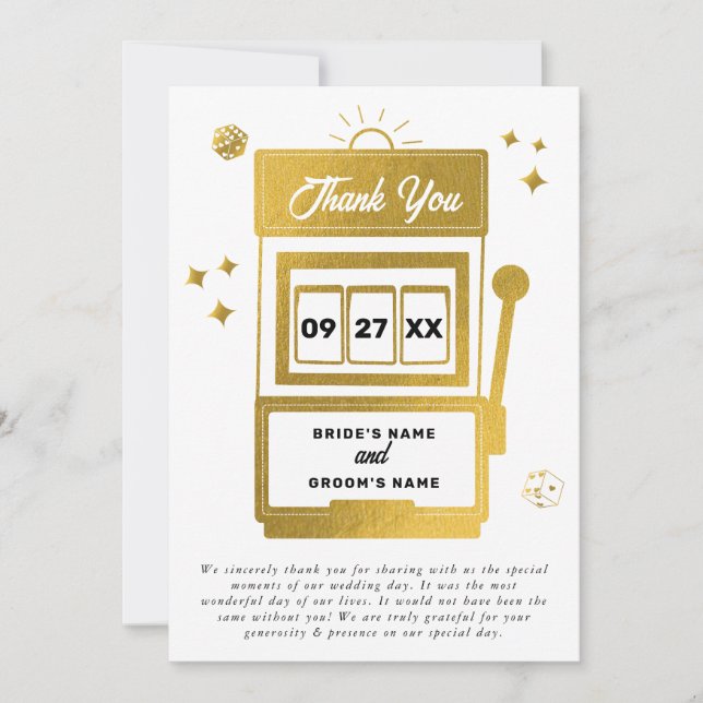 Las Vegas-destinationskasinokortplats Maskin Bröll Inbjudningar (Framsida)