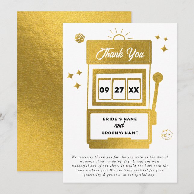 Las Vegas-destinationskasinokortplats Maskin Bröll Tack Kort (Fram/baksida)