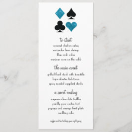 Las Vegas Destiny Blue Glitter Bröllop Menu Meny