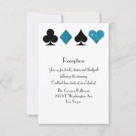 Las Vegas Destiny Reception Malibu Blue Glitter Inbjudningar