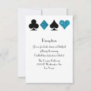 Las Vegas Destiny Reception Malibu Blue Glitter Inbjudningar