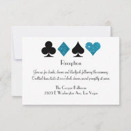 Las Vegas Destiny Reception Malibu Blue Glitter Inbjudningar