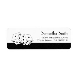 Las Vegas Dice Theme Black & White Returadress Etikett