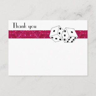 Las Vegas Dice Theme Flat Tack Rosa Kort