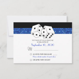 Las Vegas Dice Theme OSA Royal Blue Faux Glitter Kort