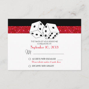 Las Vegas Dice Theme OSA Ruby Red Faux Glitter Kort