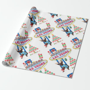 Las Vegas Doggy God jul Wrapping Papper Presentpapper