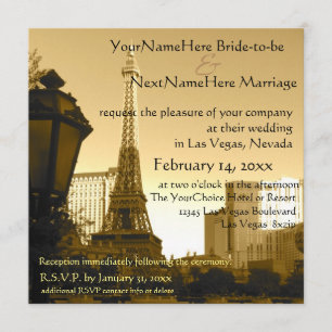Las Vegas Eiffel Torn Paris Theme Inbjudningar