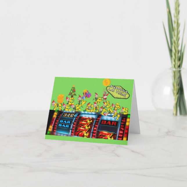 Las Vegas Elves Merry Christmas Cards Tack Kort (Framsida)