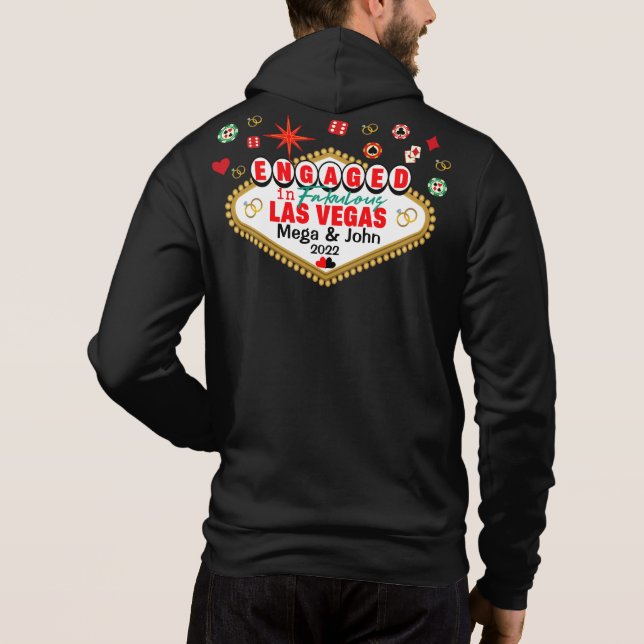 Las Vegas Engaged Firande par Matching  T Shirt (Baksida)