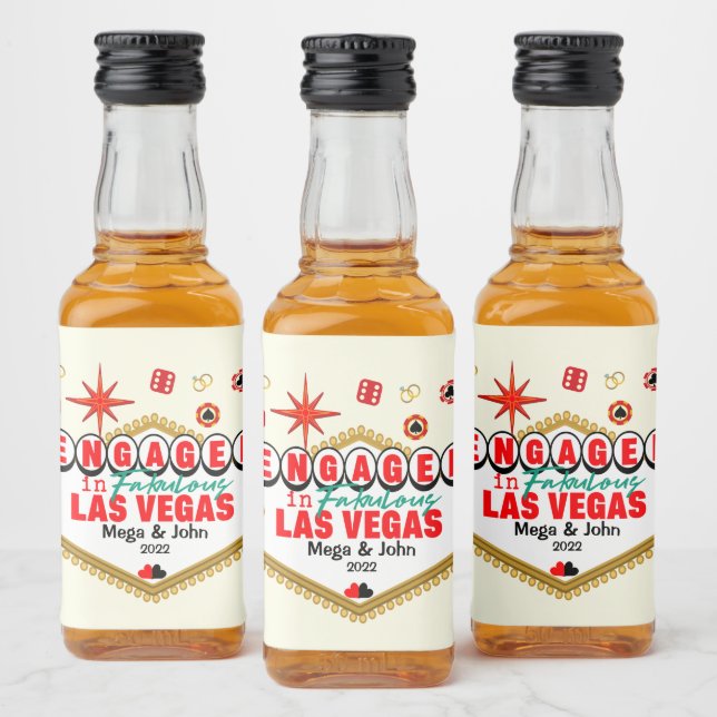 Las Vegas Engaged Firande par Spritflaskor Etikett (Flaskor)