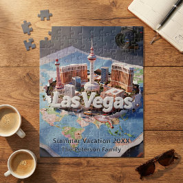 Las Vegas Familjesemester 3D Resa Souvenir Jigs Pussel