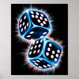 Las Vegas färglös Dice Poster