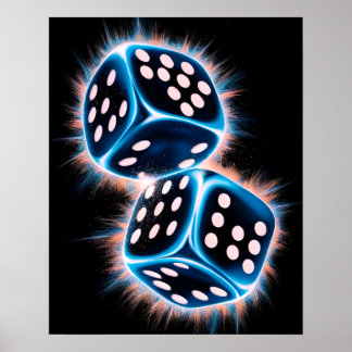 Las Vegas färglös Dice Poster
