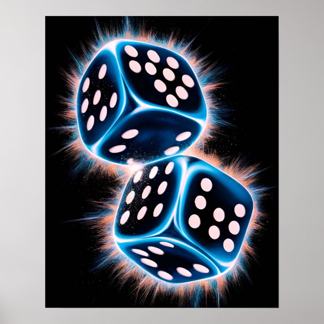 Las Vegas färglös Dice Poster (Framsidan)