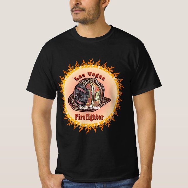 Las Vegas Firefighter T Shirt (Framsida)