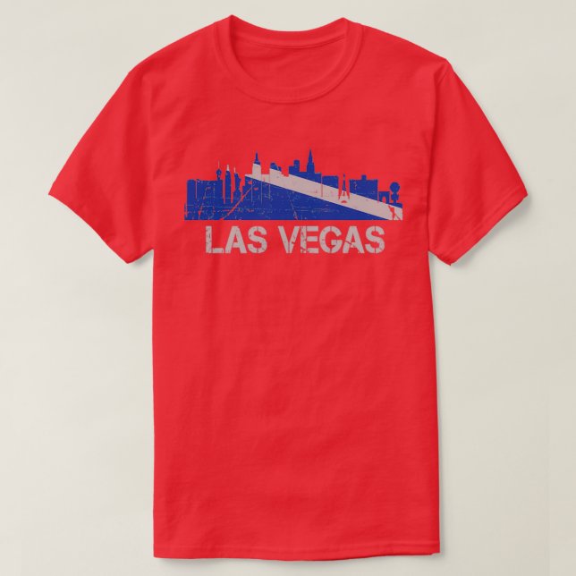 Las Vegas Flagga Skyline Nevada T Shirt (Design framsida)