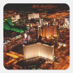 Las Vegas-flyg från en blimp Fyrkantigt Klistermärke