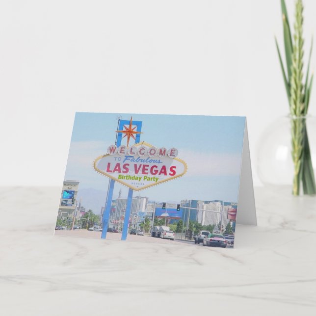 Las Vegas Födelsedagsfest Card Kort (Framsida)