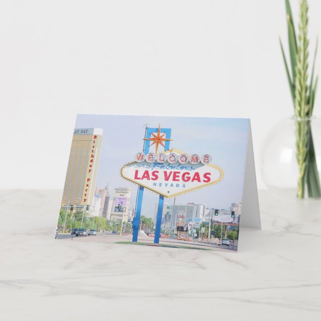 Las Vegas Födelsedagsfest Card Kort (Framsida)