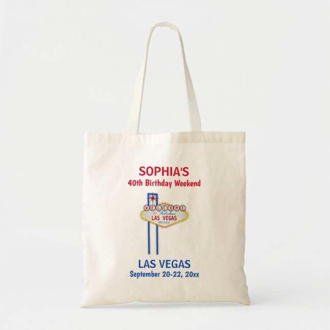 Las Vegas Födelsedagsfest Helg Resa Tote Bag Tygkasse (Framsidan)
