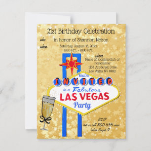 Las Vegas Födelsedagsfest inbjudan