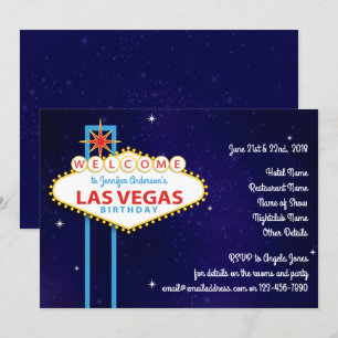 Las Vegas-Födelsedagsfest Inbjudningar
