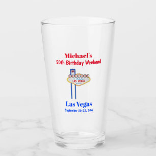 Las Vegas Födelsedagsfest Resa Beer Pint Glaskopp
