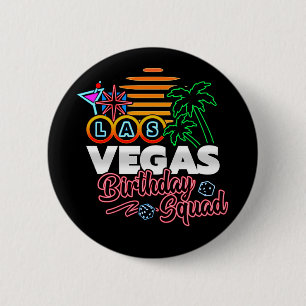 Las Vegas Födelsedagsfest Retro Sol Birthday Squad Knapp