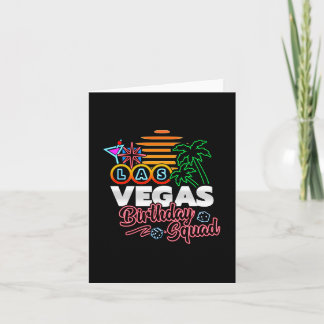 Las Vegas Födelsedagsfest Retro Sol Birthday Squad Kort