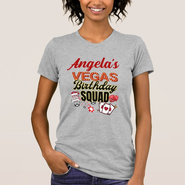 Las Vegas-Födelsedagsfest Squad - Personlig T Shirt (Framsida)