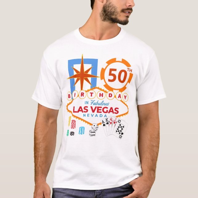 Las Vegas Födelsedagsfest T Shirt (Framsida)