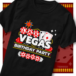 Las Vegas Födelsedagsfirande Kasino Firande Sällsk T Shirt