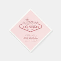 Las Vegas Födelsedagsskylt Rosa Guld Rosa Party