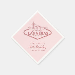 Las Vegas Födelsedagsskylt Rosa Guld Rosa Party Pappersservett