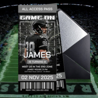 Las Vegas Football Ticket Birthday Invitation Inbjudningar
