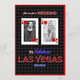 Las Vegas Foto Bröllopsinbjudan - Kung & Drottning Inbjudningar