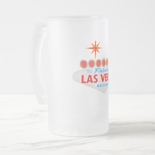 Las Vegas Frosted Glass Beer Mugg (Framsida vänster)
