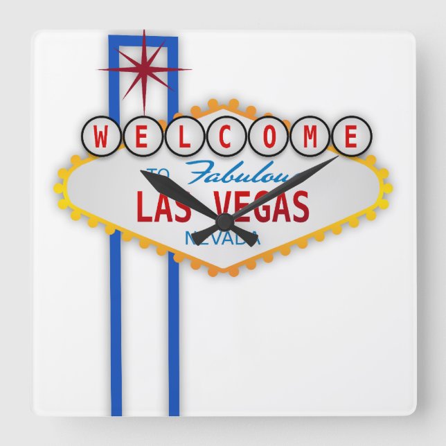 Las Vegas Fyrkantig Klocka (Framsida)