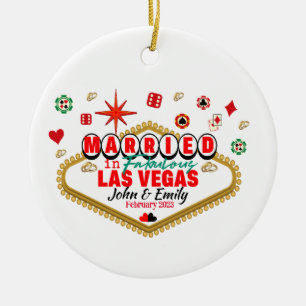 Las Vegas Gift par Matching Vacation Nevada Julgransprydnad Keramik