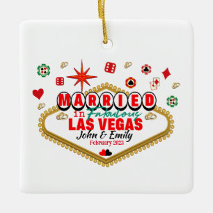 Las Vegas Gift par Matching Vacation Nevada Julgransprydnad Keramik