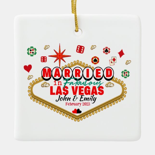 Las Vegas Gift par Matching Vacation Nevada Julgransprydnad Keramik (Framsida)