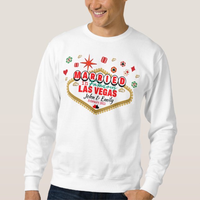 Las Vegas Gift par Matching Vacation Nevada Lång Ärmad Tröja (Framsida)