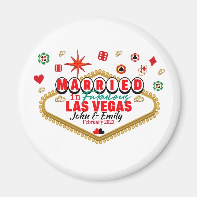 Las Vegas Gift par Matching Vacation Nevada Magnet (Framsidan)