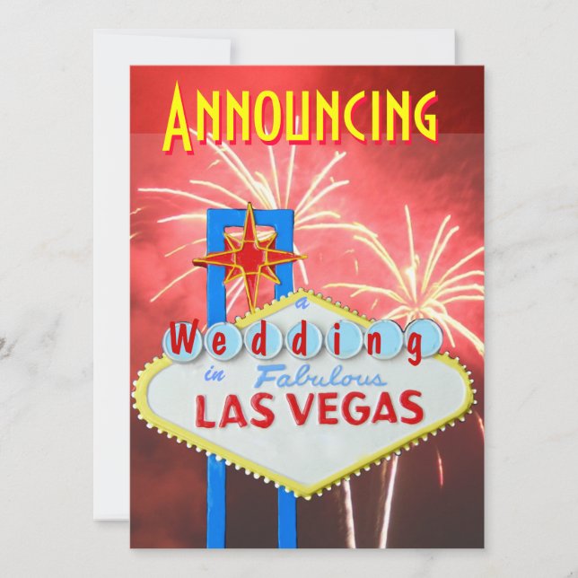 Las Vegas Giftermål med mottagning Inbjudan (Framsida)