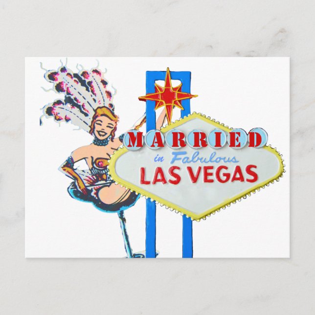 Las Vegas Giftermål-meddelande Meddelande Vykort (Framsida)