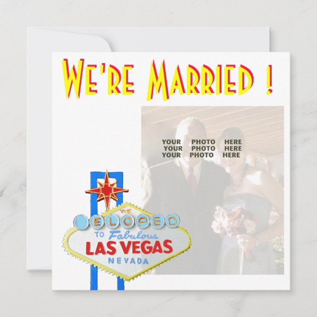 Las Vegas Giftermål-meddelande Newlyweds Photo Meddelande (Framsida)