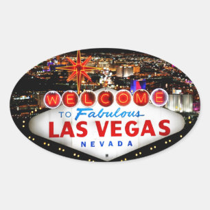 Las Vegas Gifts Ovalt Klistermärke